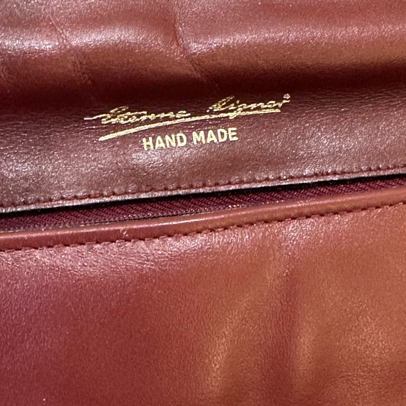 🌟HP🌟VTG 1970s-80s Etienne Aigner Oxblood Leather Envelope Shoulder Bag USA - Picture 7 of 16